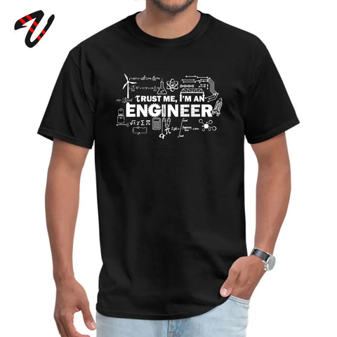 Father Day T-shirt Men Trust Me I Am an Engineer Tshirt Geek Male Tops Letter Math Equation Print Tees Custom Students Tees Fun