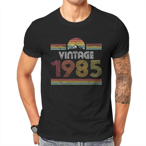1985 Vintage Born 1985 Retro Birthday Gifts For Men Women  T Shirt Men T Shirt Summer  Cotton T-shirt Streetwear
