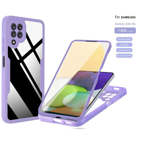 For Samsung Galaxy A12 A22 A32 A52 A72 A82 5G Case with Built In Screen Protector, Full-Body Military Shockproof Phone Cover