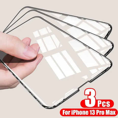 3PCS Full Cover Tempered Glass for iPhone 7 8 6 6S 14 15 Plus SE 2020 Screen Protector for iPhone 13 12 11 XR X XS Max Pro Mini