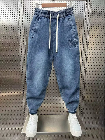 Men's Jeans Fashion Casual Jogger Harem Denim Pants Hip Hop new elastic waist plus size jeans men Male Trousers 2023 winter