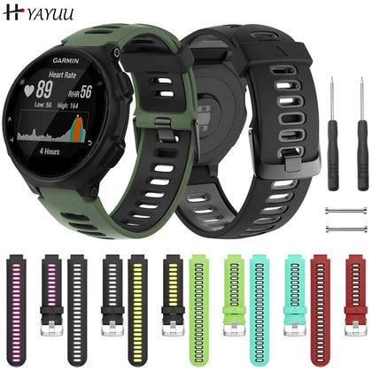 YAYUU Watch Band For Garmin Forerunner 735XT 735/220/230/235/620/630, Soft Silicone Replacement Straps for Forerunner 235 Band