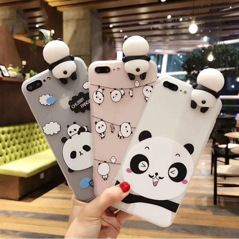 YSW 2020 NEW Cases For iPhone 11 Pro Max 3D Cute Cartoon Panda Translucent Fundas Soft TPU Cover Cell Phone Shell Coque Case
