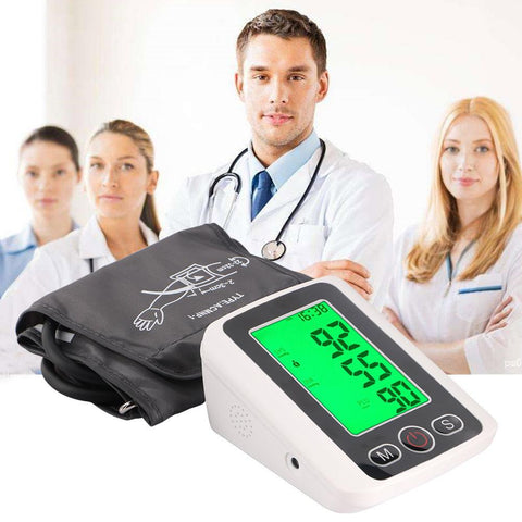 Home large screen voice electronic sphygmomanometer three color backlight blood pressure monitor arm type voice sphygmomanometer