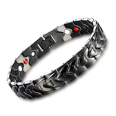 Heart-shaped magnet titanium steel bracelet