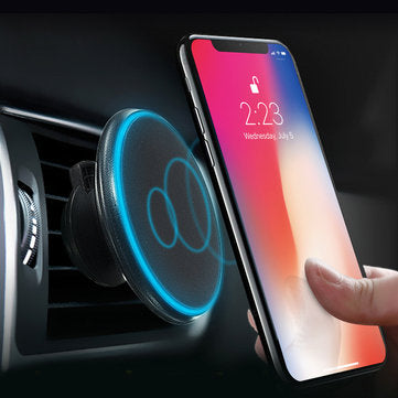 Qi Wireless Car Charger Magnetic Mount Holder for iPhone Huawei P30/Mate 20 Pro