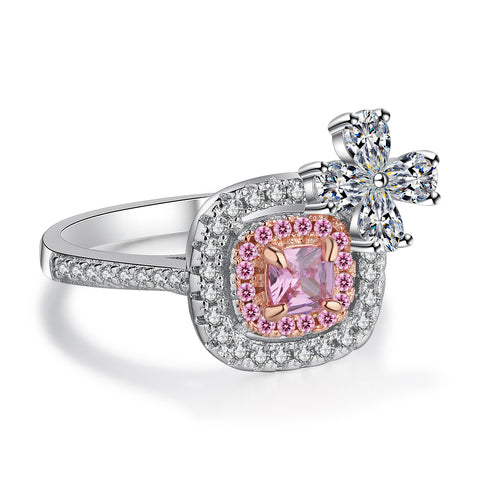 Diamond Ring Simulation Diamond Ring Butterfly Micro-Marriage engagement Zirconium Diamond Ring Jewelry Platinum Rose Gold