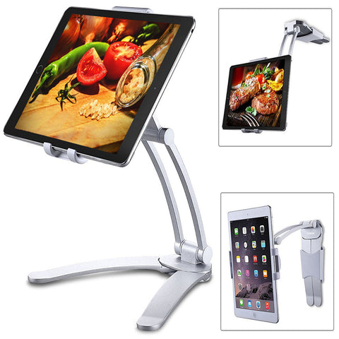 Kitchen Tablet Stand Wall Desk Tablet Mount Stand Fit For 5-10.5 inch Width Tablet  Metal Bracket Smartphones Holders