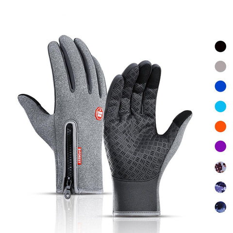 Winter Gloves Mens Touch Screen Waterproof Windproof Skiing Cold Gloves Womens Warm Fashion Outdoor Sports Riding Zipper Gloves
