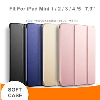 TPU Case For iPad Mini 5 Case For iPad mini 1 2 3 4 7.9 inch soft leather Cover for iPad Mini 6 2021 Case 8.3‘ Funda Smart Cover